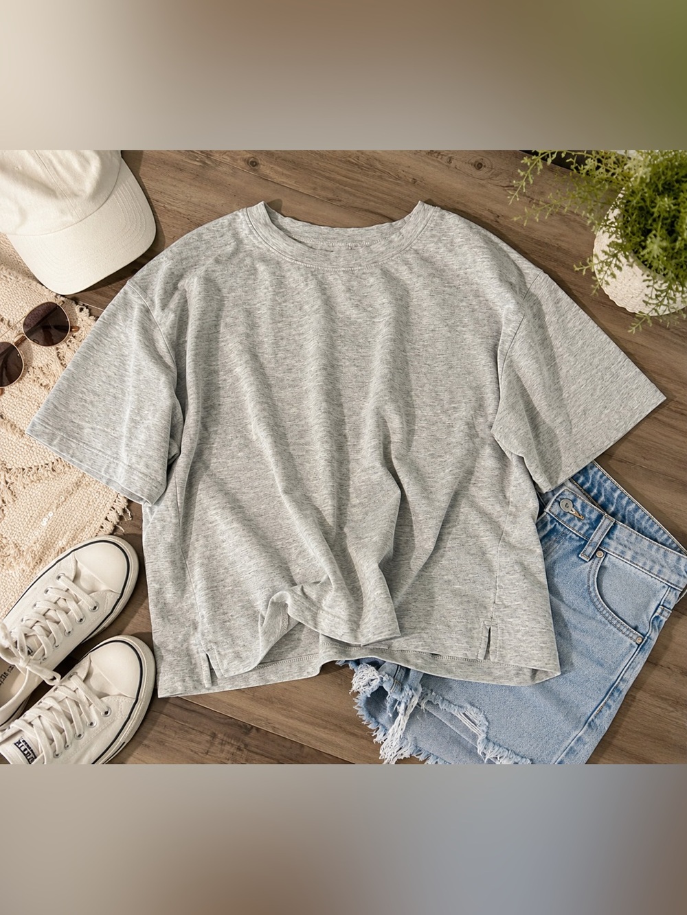 YPB Your Personal Best Heather Gray Oversized Active Tee XS